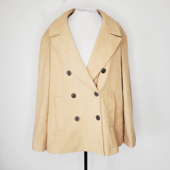 Old Navy Tan Pea Coat for Women - Picture 3 of 10